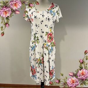 PaoLino Floral Print short sleeve casual Dress size large